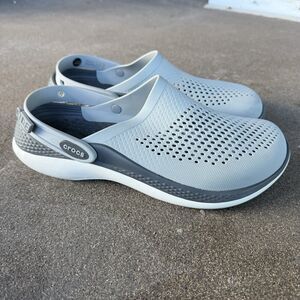 Crocs Literide 360 Crog Men’s Size 9 Black Slate Grey Slip On Comfort